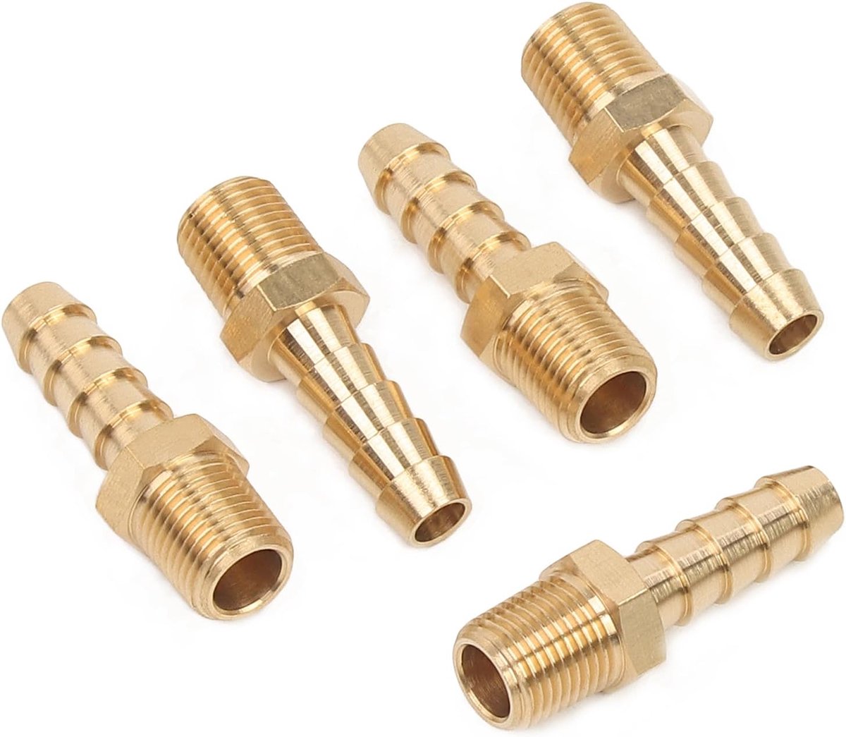 Bedfitting koppeling 1/4" - messing versterkt - 1/8" BSPT mannelijke aansluiting - voor brandstof en water - ShopVlot