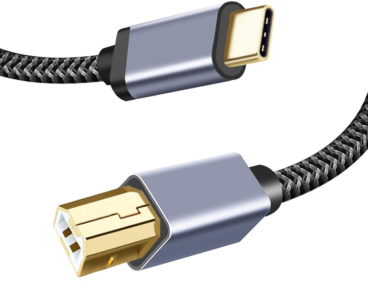 MIDI kabel 2m USB C naar B - voor MIDI keyboard en controller - snelle gegevensoverdracht - ShopVlot