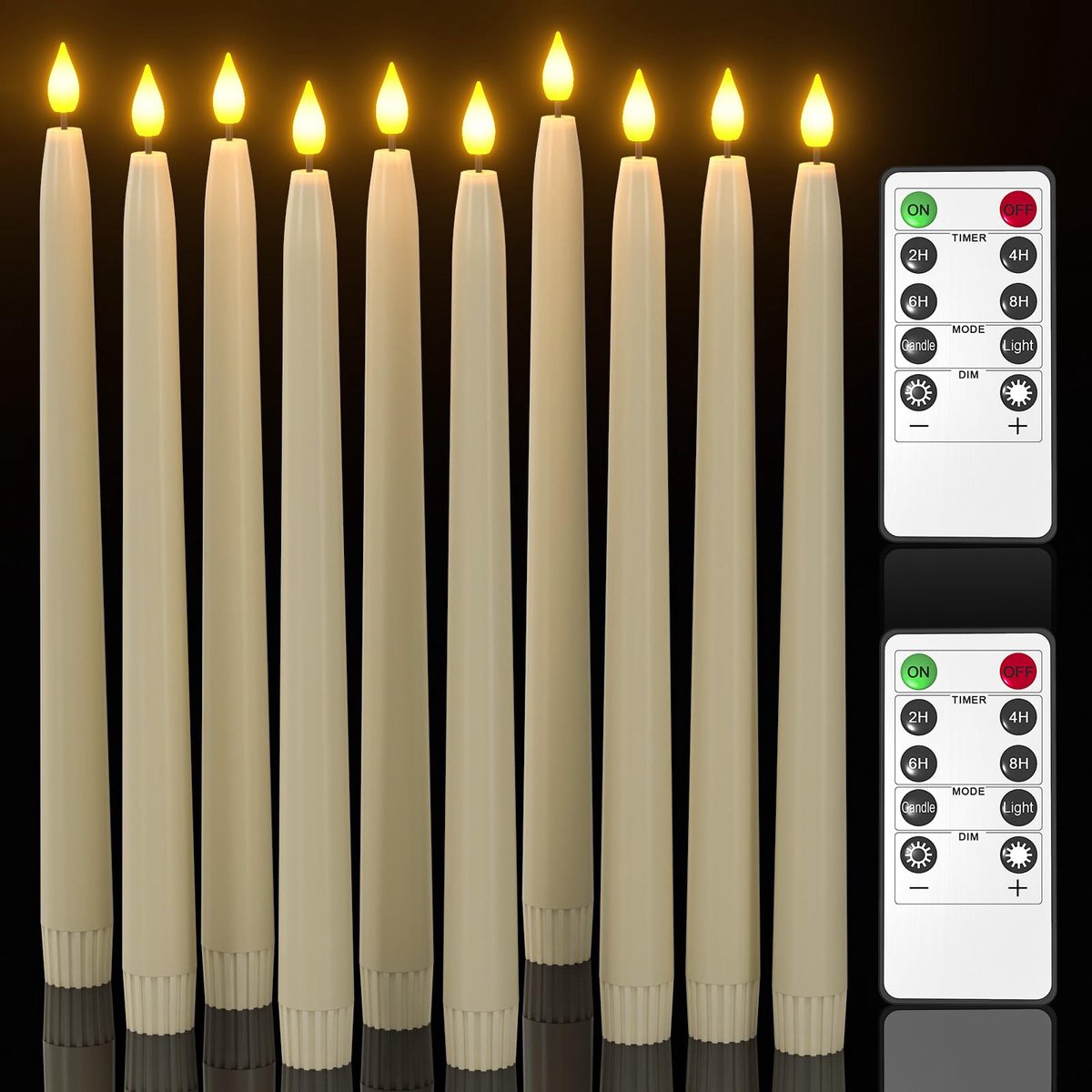 LED Ivoor Taper Kaarsen 10 stks - Plastic Venster Kaarsen - Warm Wit Licht - Ideaal voor Bruiloft en Feestdagen - ShopVlot