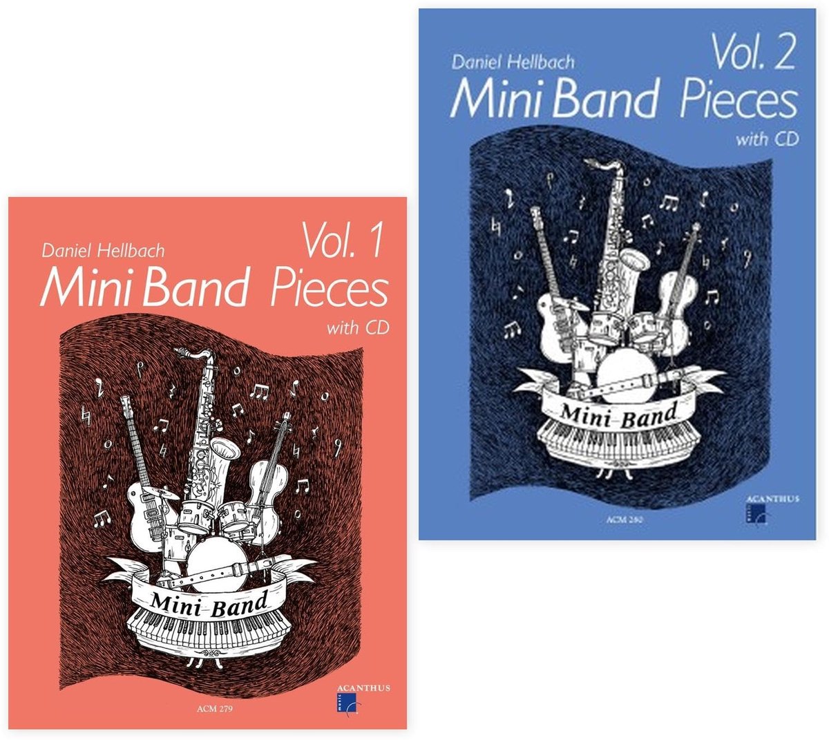 Mini Band Starterset - Band 1 en Band 2 - Inclusief notenheft en 2 notenpotloden - Perfect voor beginners - ShopVlot