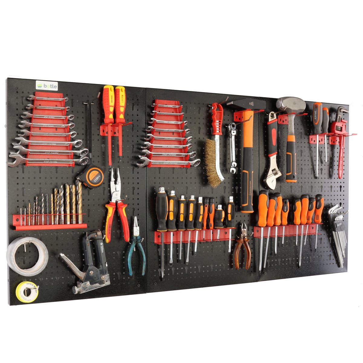 Botle Werkbankpanelenset 120x60cm Metaal met 22 houders en planken