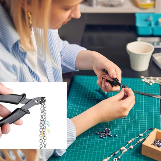 Tang, krimptangset voor het maken van sieraden, professioneel krimpgereedschap van roestvrij staal, efficiënt kralengereedschap voor doe-het-zelf armbanden, kralenborduurwerk en knutselen — afbeelding 5