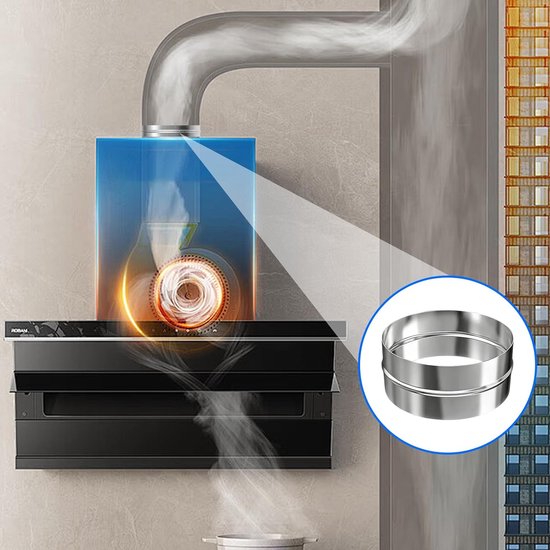 Verbinder voor ventilatiebuis 100 mm buisconnector van verzinkt staal - Ø 100 mm verzinkt staal ronde ventilatiebuis airconditioning afvoerslang adapter afvoerslang flex ronde buis buisconnector — afbeelding 4
