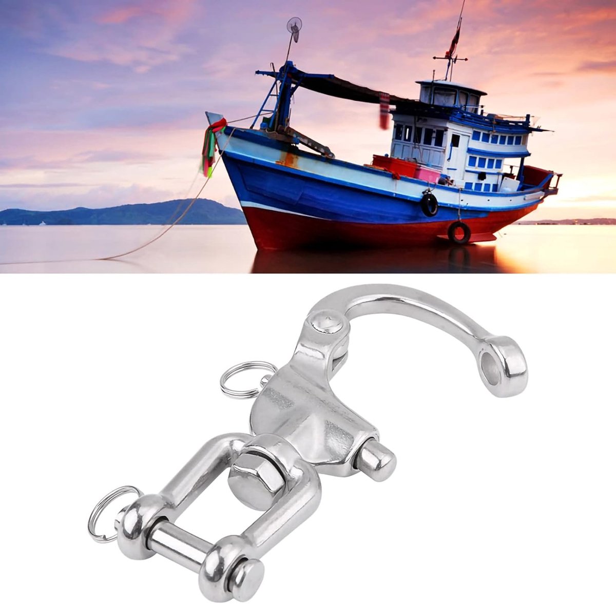 beugel 316 roestvrijstalen bek Draaibare beugel voor zeilboot Spinnaker Halyard(128mm)