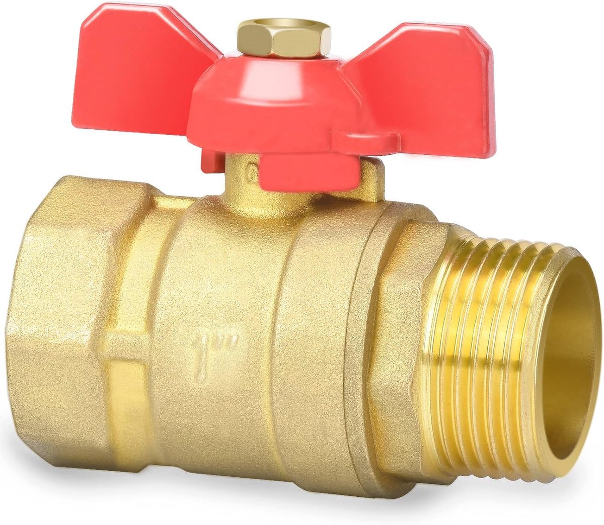 Kogelkraan 1 Inch Met Vleugelgreep, Waterafsluitkraan IG/AG DN25 PN16 Voor Waterleidingen/Kraan