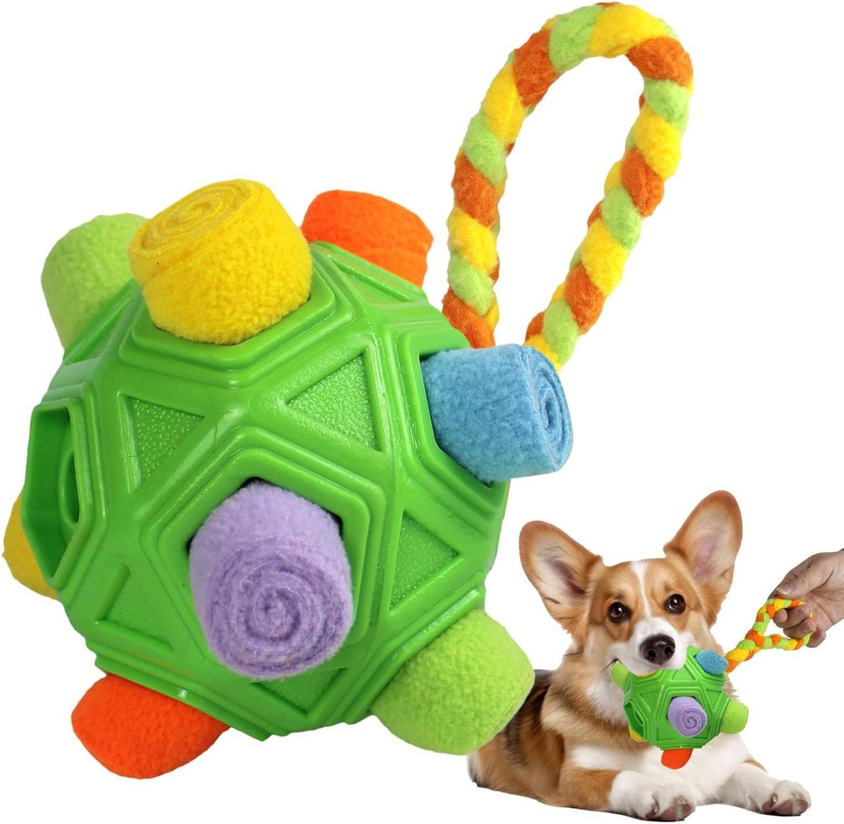 Honden Snuffelbal - Interactief Hondenspeelgoed - Mentale Stimulatie - Verhoogt Foerageervaardigheden - 15x15x15 cm - Groente