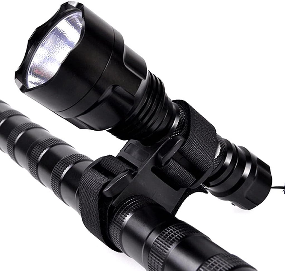 Fiets Strap Band Zaklamp LED Tourch Mount Houder Fiets Lock Klem
