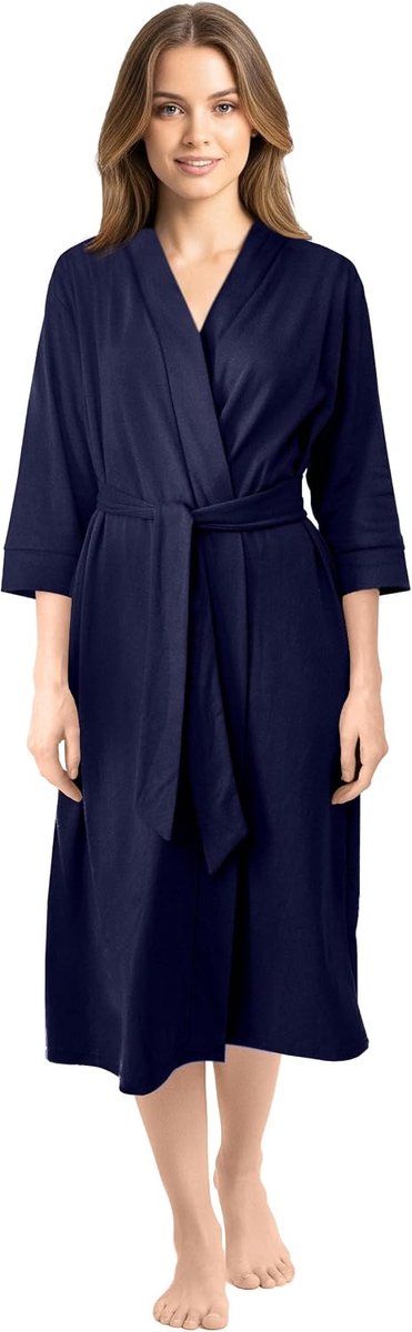 Threads Luxueuze Dames Ochtendjas | Superzachte Katoenen Gebreide Badjas | Lichtgewicht Badjas, Lounge Wear en Nachtkleding voor het hele Seizoen | Perfect Cadeau voor Dierbaren