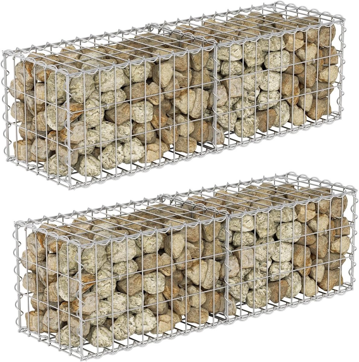 100 x 30 x 30 cm, gegalvaniseerd staal, 4 mm draaddikte, 5 x 10 cm maaswijdte, schanskorven voor schanskorven en tuin, geschikt voor stenen van 6-12 cm, 4 stuks