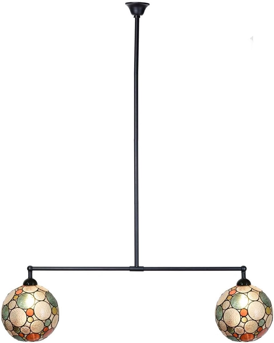 T-lamp 2 lichten - gebogen glas - harmonieuze kleuren - ideaal voor Feng Shui - SnelShoppen
