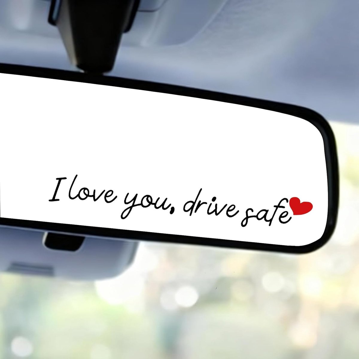 6st IK Hou van Jou Rij Veilig Spiegelstickers, Vinyl PVC Stickers voor Achteruitkijkspiegel van Auto Grappige Op de Autoruit Stickers voor Mannen en Vrouwen Voertuigdecoratie (Zwart)