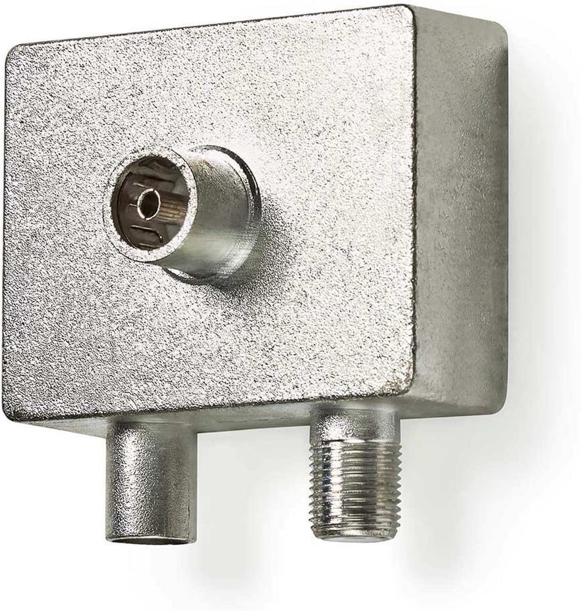 Breedband multimedia-opsteekadapter, IEC, coax-verdeler voor kabelmodem en tv-kabel, kabeltelevisie, splitter internet, data/televisie, 2-voudige coax opsteekadapter