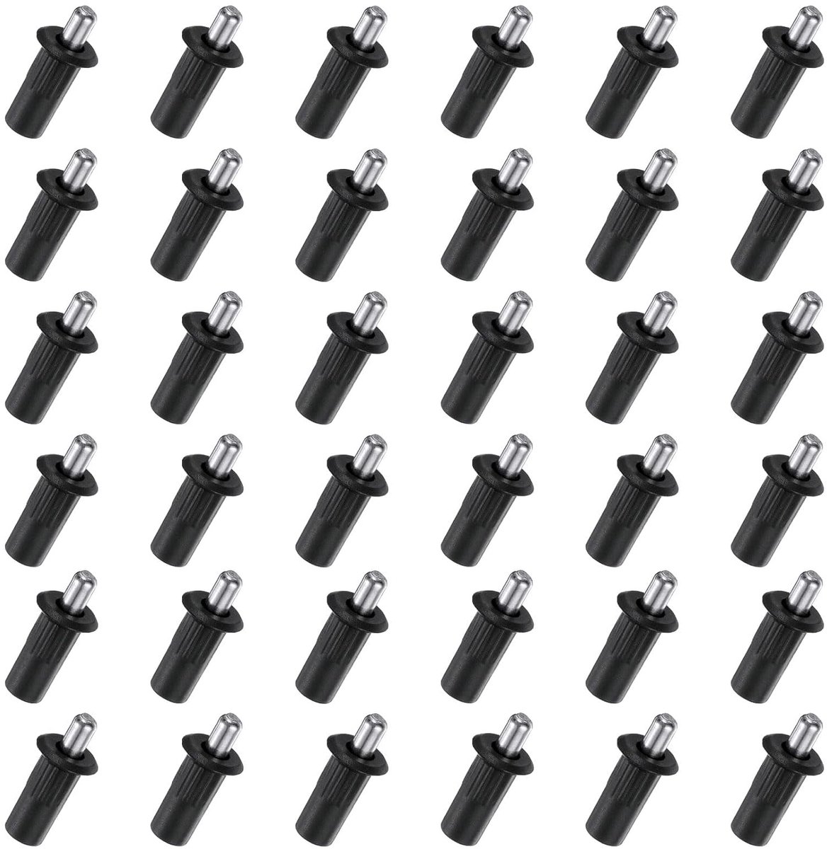 Reparatiepennen voor kast, deur, 36 stuks, kunststof, schokdemper, vervangende pennen veer, ijzeren as, beladen meubelpennen, deurpaneel, connector voor jaloezie, kast, zwart