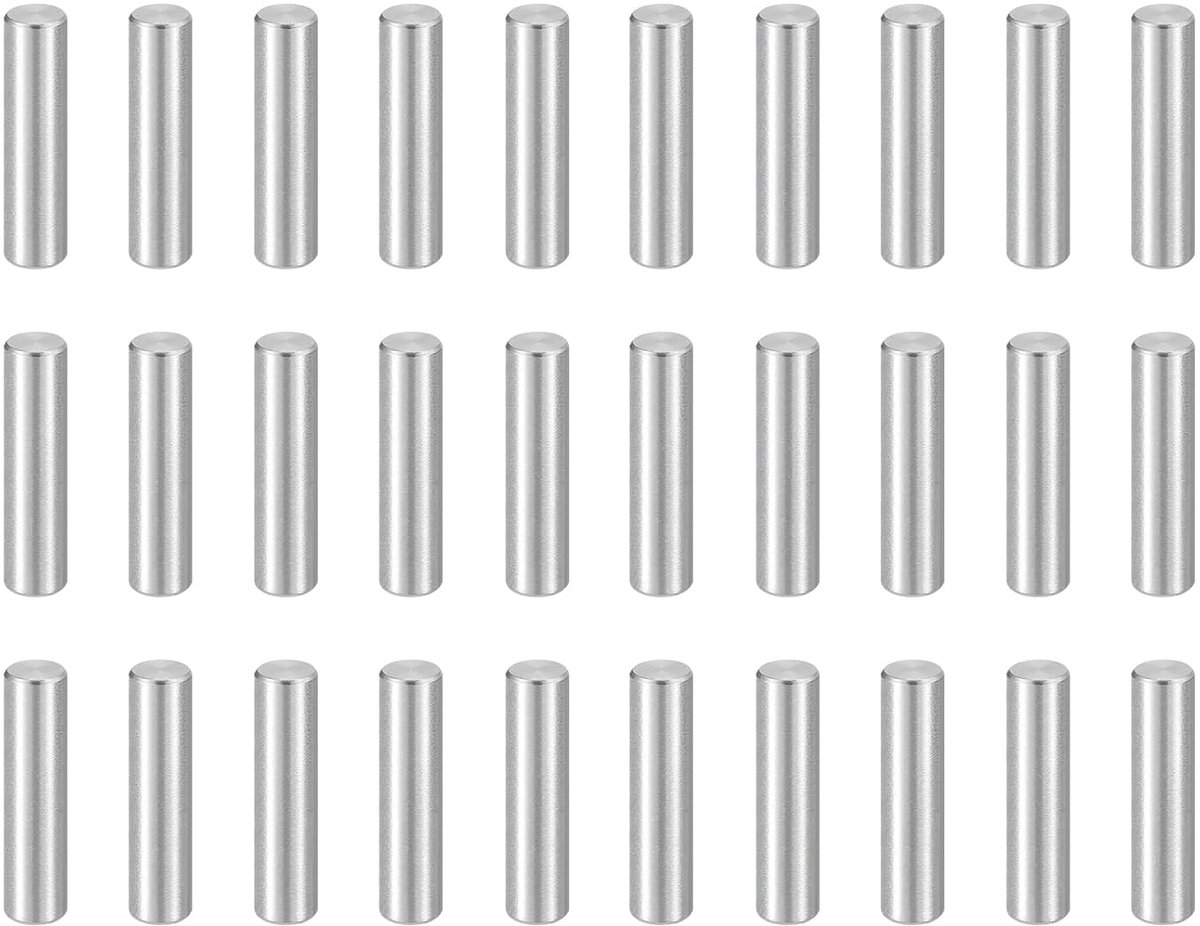 50 stuks pluggen M5 (5 mm) x 25 mm 304 roestvrij staal, cilindrische plankpennen, bevestigingselementen voor metalen apparaten, houten meubels, doe-het-zelf montage, zilver