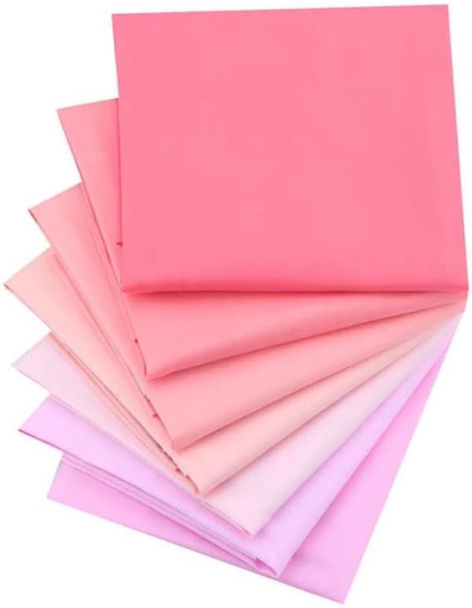 7pcs/ Lot (16'' x 20'') Roze Pastel Effen Kleur Twill Katoen Fat Quarters Bundel 100% Katoen Voorgesneden Stof Vierkanten voor DIY Naaien, Quilten, Scrapbooking, Patchwork, Kleding