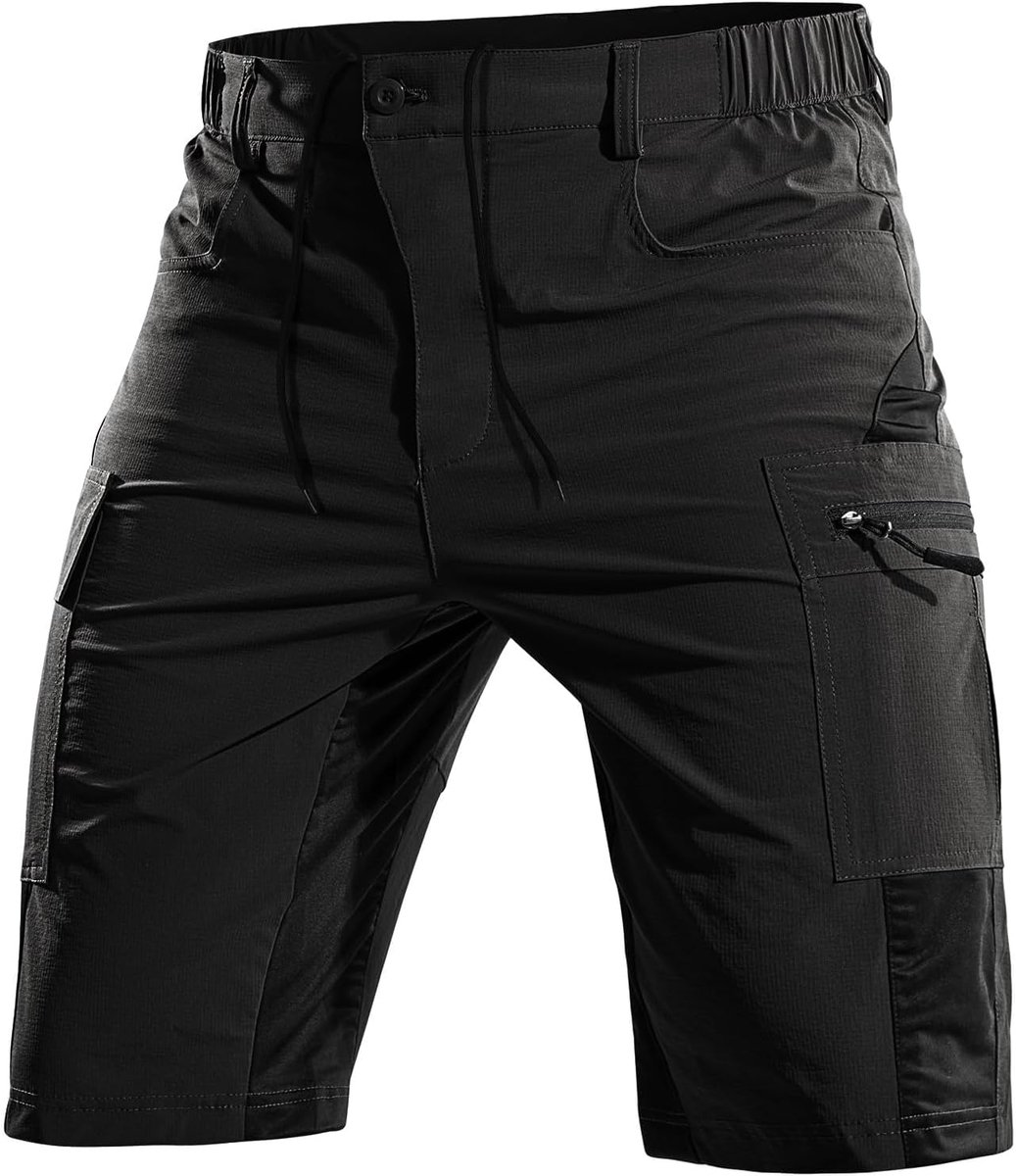 Korte MTB-broek heren, ademend, sneldrogend, bermuda cargo short, fietsbroek voor mountainbike