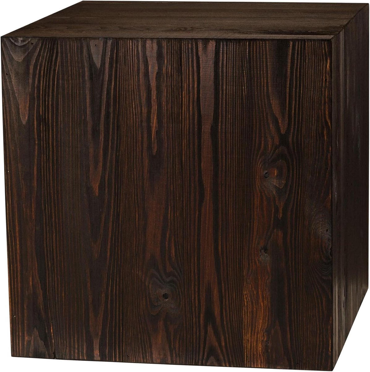 Zuil, Rustieke decoratieve zuil, Boomstamdecoratie, Vloerlantaarnstandaard, Houten plantenstandaard, Stevig en duurzaam, Donker notenhout, 40x40x40 cm