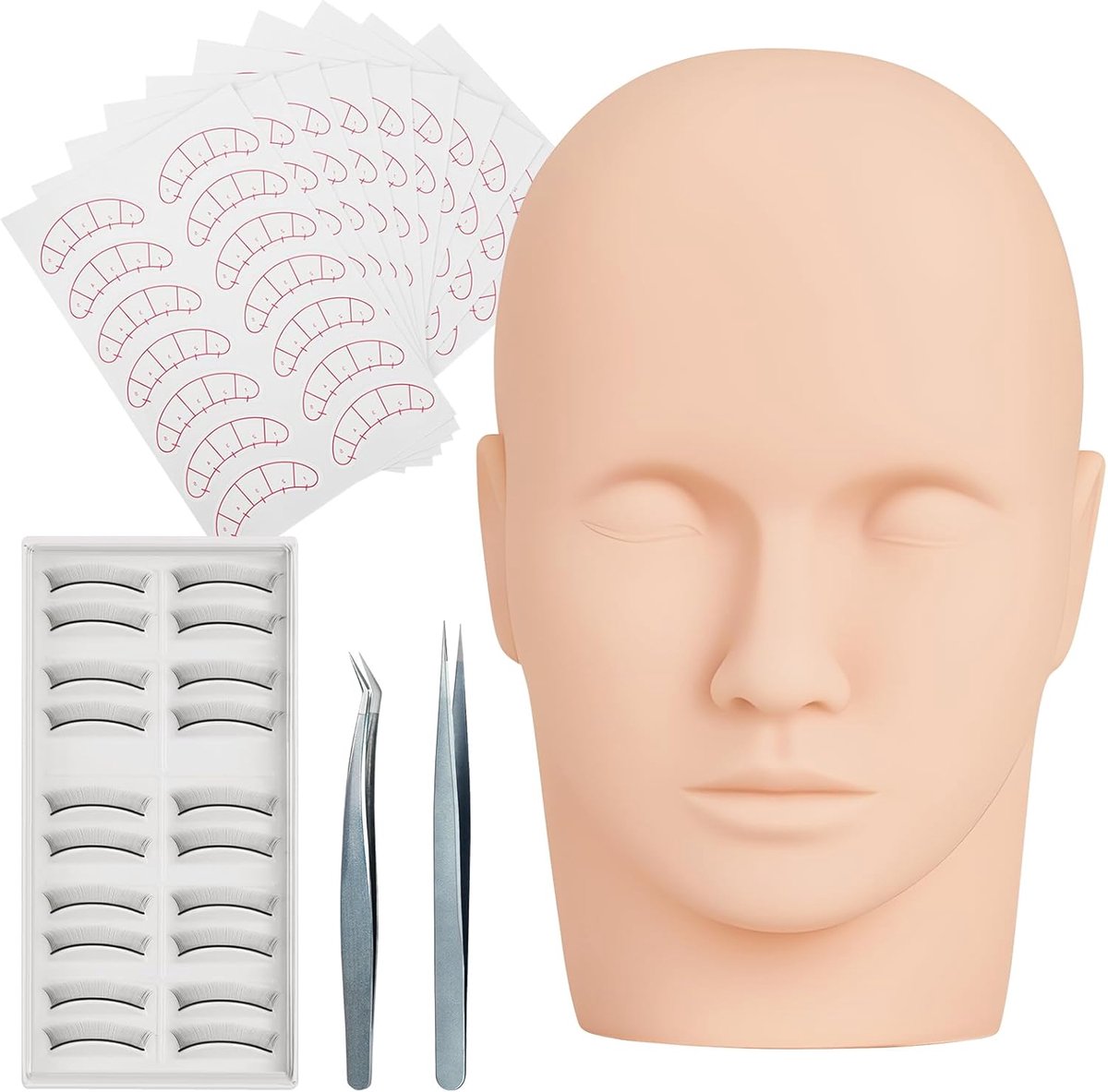 Wimperverlengingsset, Eyelash Extension Kit, Professioneel Wimper Mannequin Hoofdset, Wimper Extensions Set, Wimperverlenging Starterset