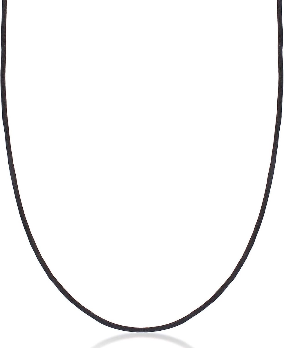 halsketting zijden band 2 mm zwart, zijden koord voor sieraden hanger, stoffen ketting met karabijnsluiting van 925 sterling zilver verguld, 0103580420
