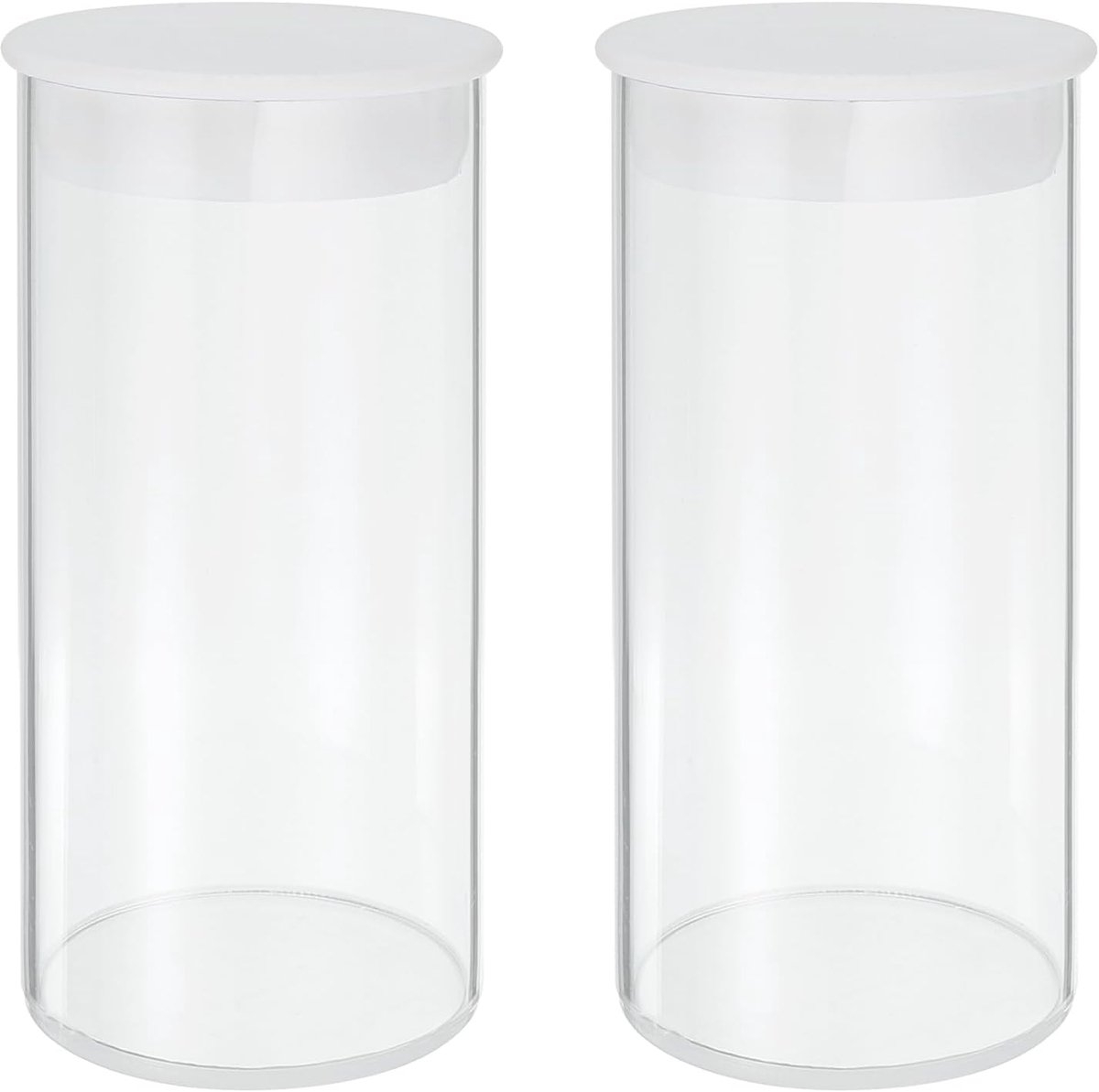 Plastic archiefbuis, 50 x 100 mm, ronde buis van transparant polycarbonaat met zwart deksel, 2 sets