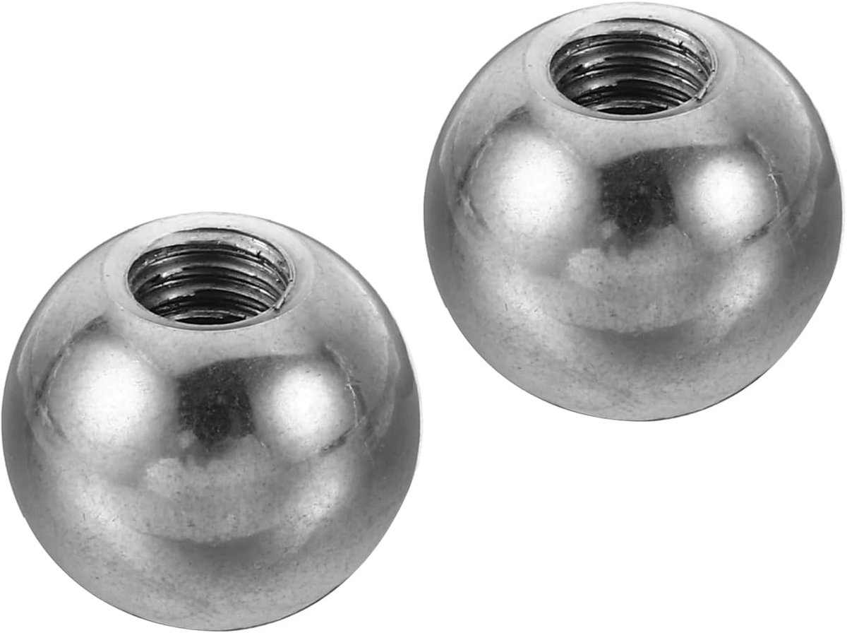 Moerknop 2 stuks M6 binnendraad 15 mm AD 304 roestvrij staal ronde bal schroef kap afdekking voor verlichting meubels DIY decoratie zilver