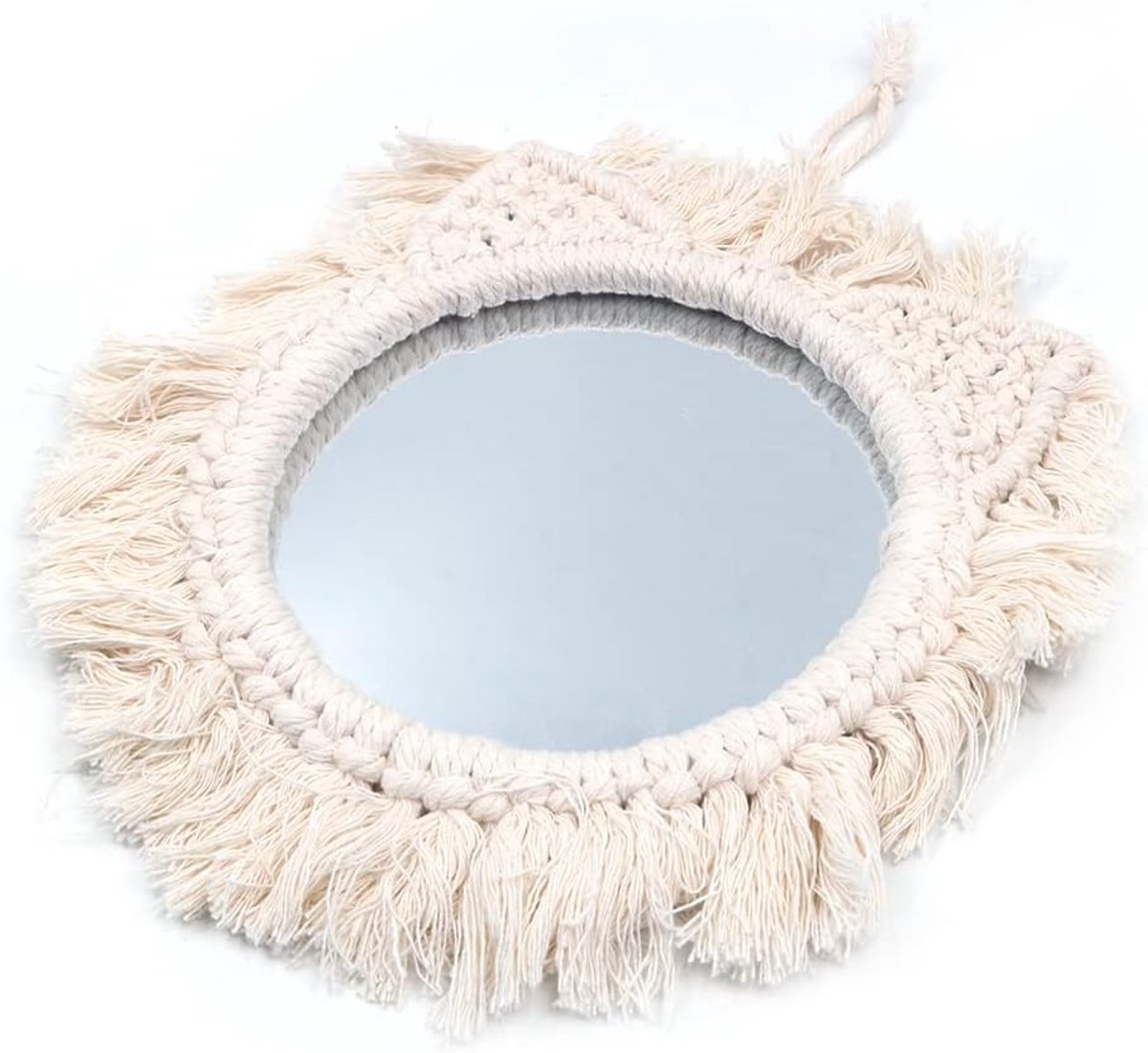 muur spiegel met Boho Fringe ronde decoratieve spiegel voor appartement woonkamer slaapkamer home decor-kat stijl