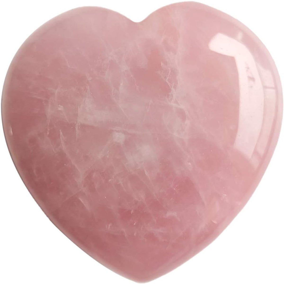 rozenkwarts hart liefde gesneden palm tas chakra energie kristal en genezing stenen, 55 mm