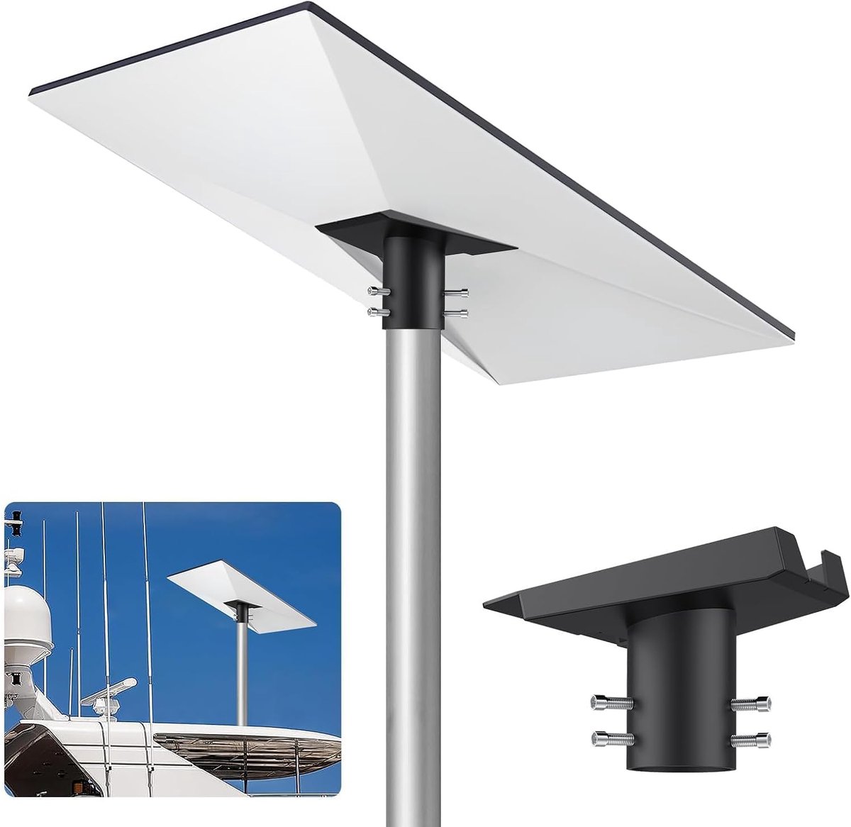 Starlink Gen 3 Mount, 360° verstelbare aluminium dakmontage | 360 ° rotatie en 20 ° kantelaanpassing, aluminium paalmontage, past op palen van 1" tot 2,1" voor dak, muur, grond en camper