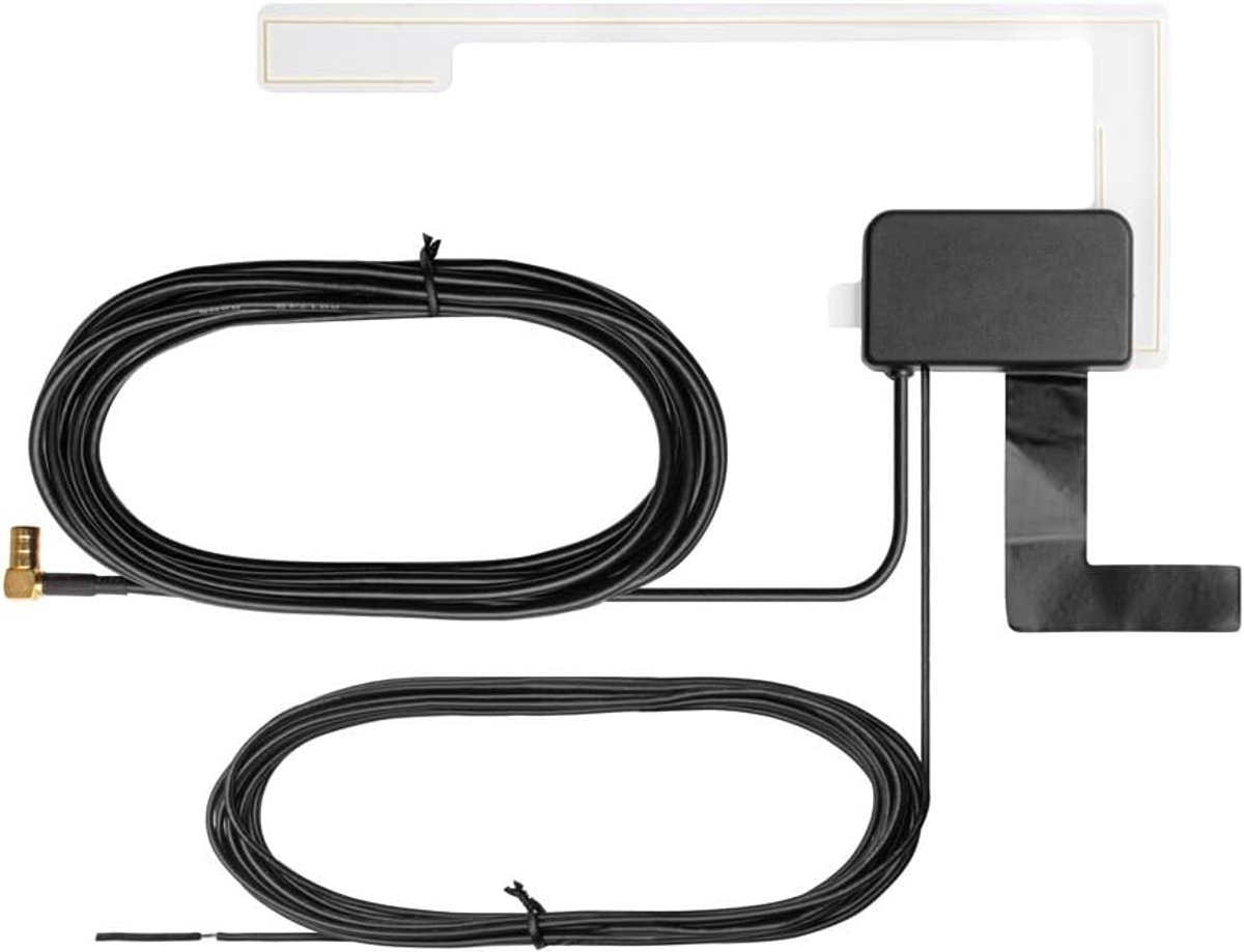 Schijfantenne met externe kabel - lijmplantenne voor DAB ontvangst - voor alle Pioneer, Kenwood, JVC, Alpine radio's