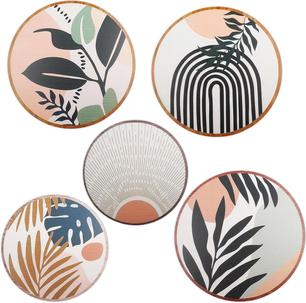 5 stuks boho muurdecoratie, huisdecoratie, muurdecoratie, kunst aan de muur, natuurstijl voor woonkamer/slaapkamer