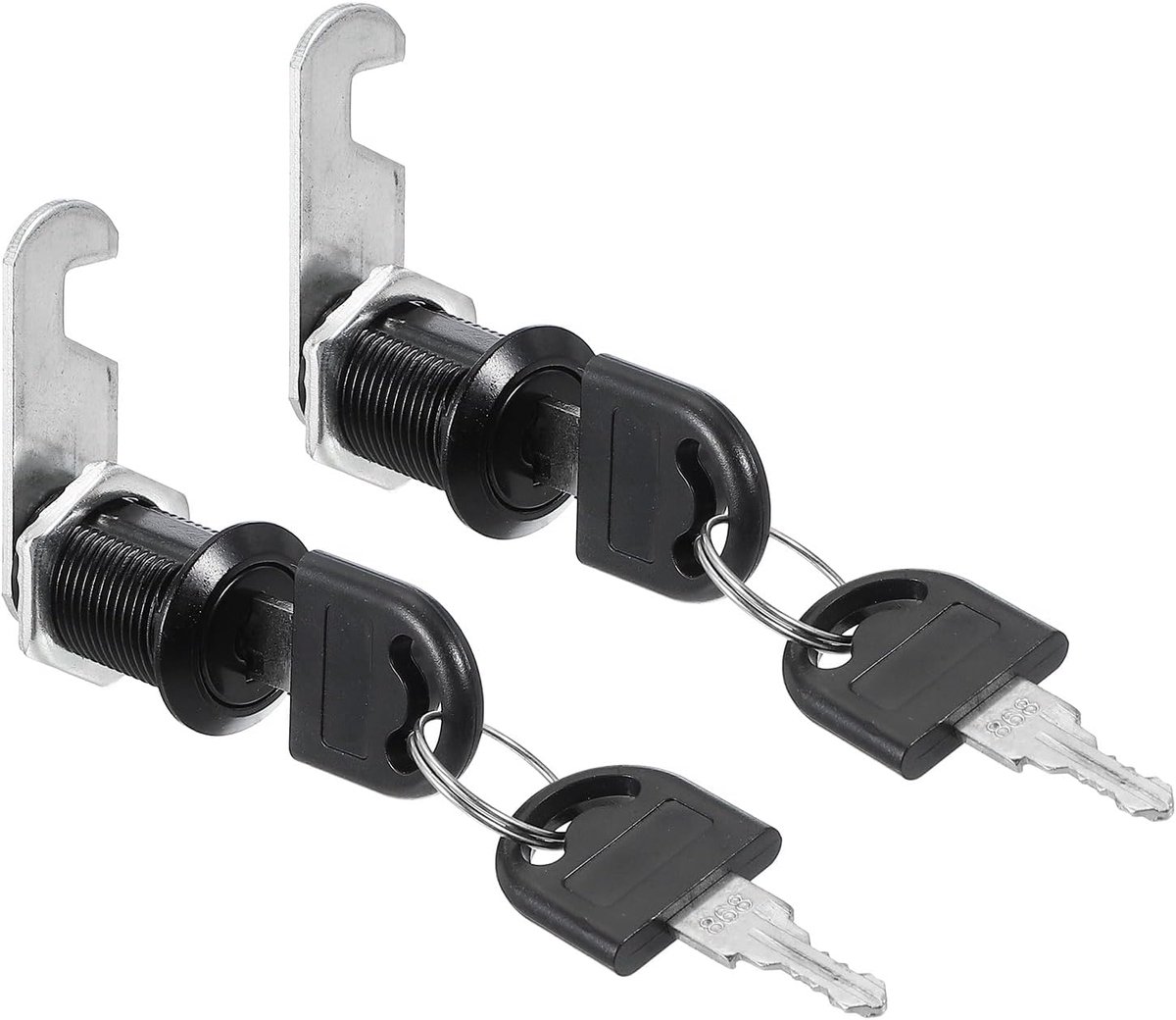 Kast Ladeslot met Sleutels 2 Stks 1" (25mm) Sleuteled Verschillende Zinklegering Veiligheidsslot Cilinder Cam voor Deurkast Huishoudelijke Brievenbus Kantoor Zwart