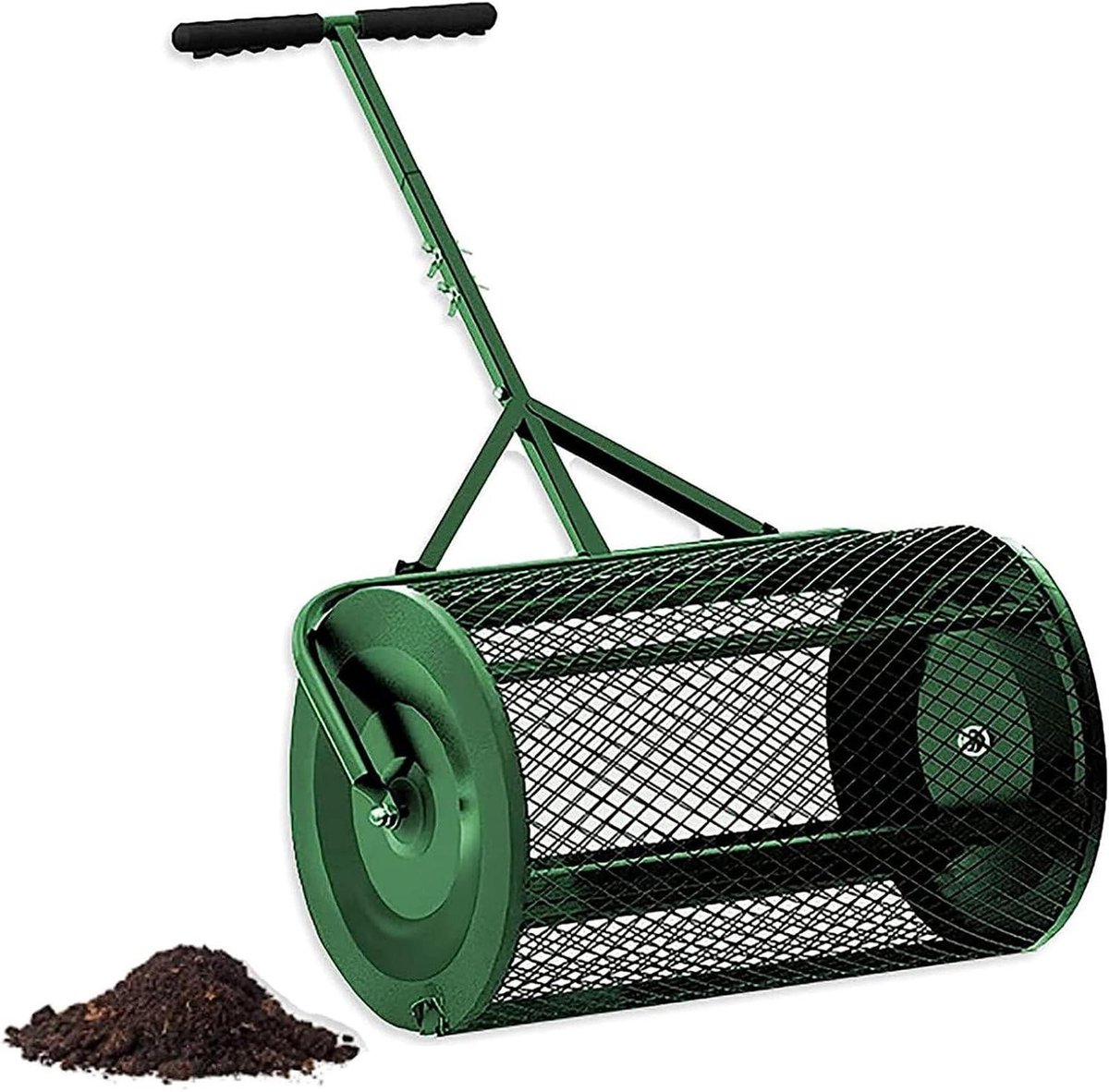 Compost Verspreider - Meststrooier Tuin - Gazon Onderhoud - Verstelbare Lange Handgreep - 32x60cm - Groen
