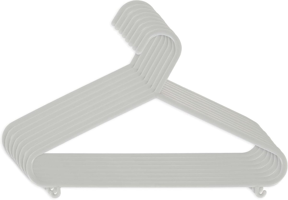 Kleerhangers kinderen 8 stuks grijs | lengte ca. 30 cm | kunststof kinderen | baby organizer voor kledingkast | kledinghangers