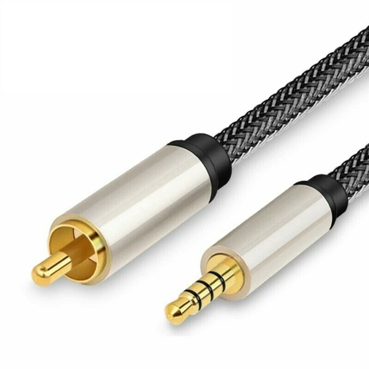 3,5 mm naar voor RCA-kabel, 2 STKS 1 M SPDIF voor RCA naar 3,5 mm Mannelijke Aux Audio Adapter HiFi Geluid Hoofdtelefoon Metalen Shell voor Telefoon Speaker MP3 Tablet HDTV