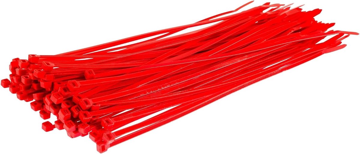 Kabelbinders Rood - 100 stuks - 300 mm x 3,6 mm - UV-bestendige set