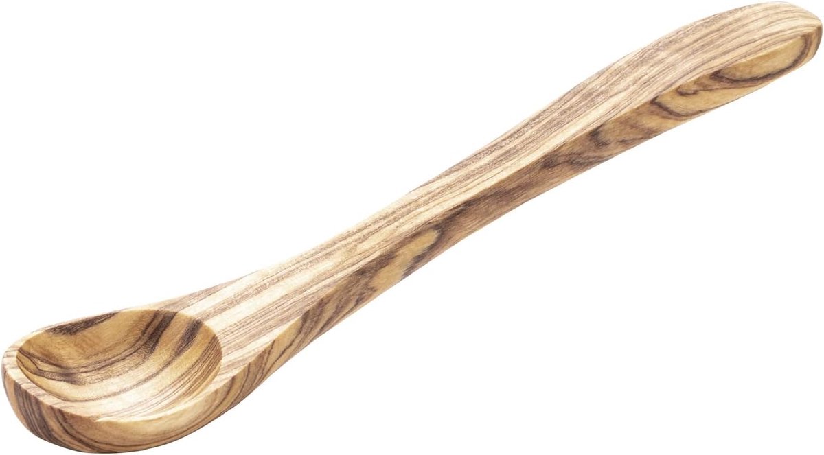 Lepels, set van 2 -olijf- lengte: 14 cm olijfhout (elk deel is uniek. Kleur en nerf kan afwijken.)