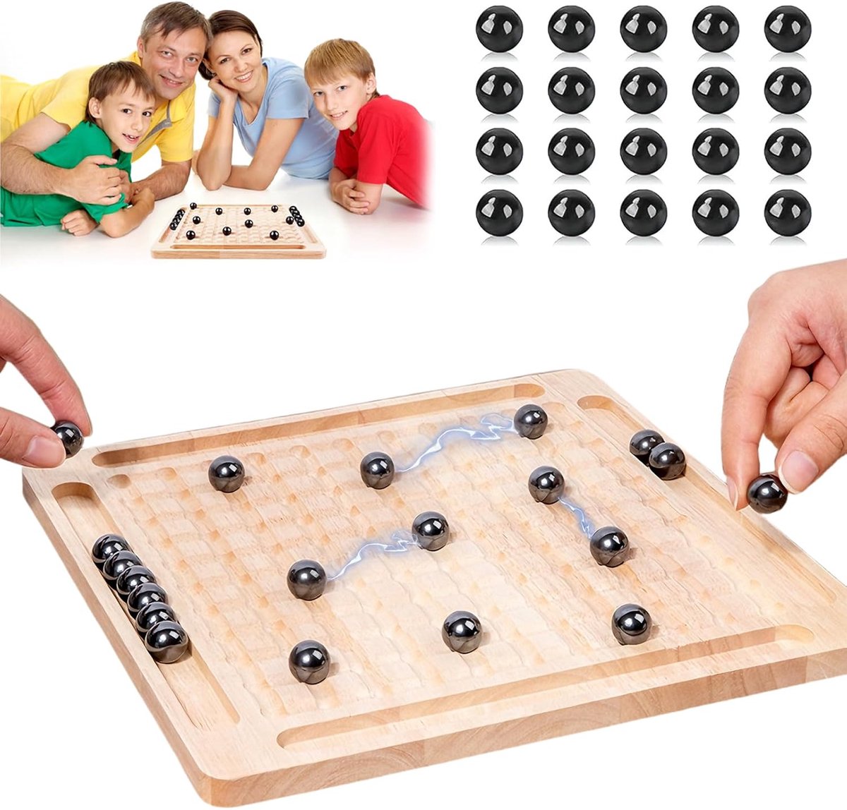 Schaakspel, Magnetisch Schaakspel met 20 Magnetische Stenen, Houten Magnetisch Schaakspel, Educatief Interactief en Leuk Familie voor Kinderen en Volwassenen