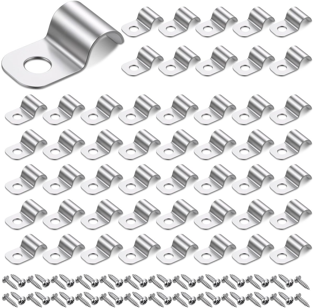 Kabelklemmen 50 stuks - Ø 7-8 mm - Roestvrijstaal - Voor stevige bevestiging - SnelShoppen