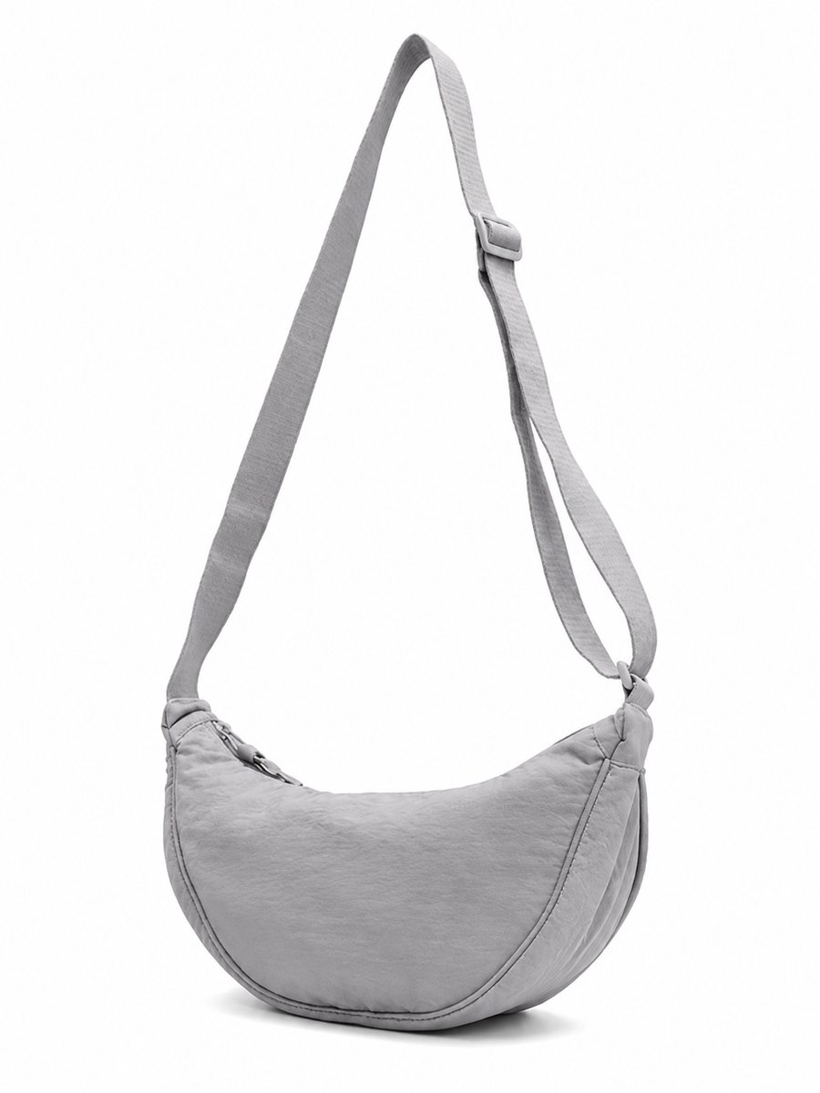 Twisted Peach® | Crossbody tas | Grijs| Dames | Schoudertas | Halve maan | 30 CM | Compact