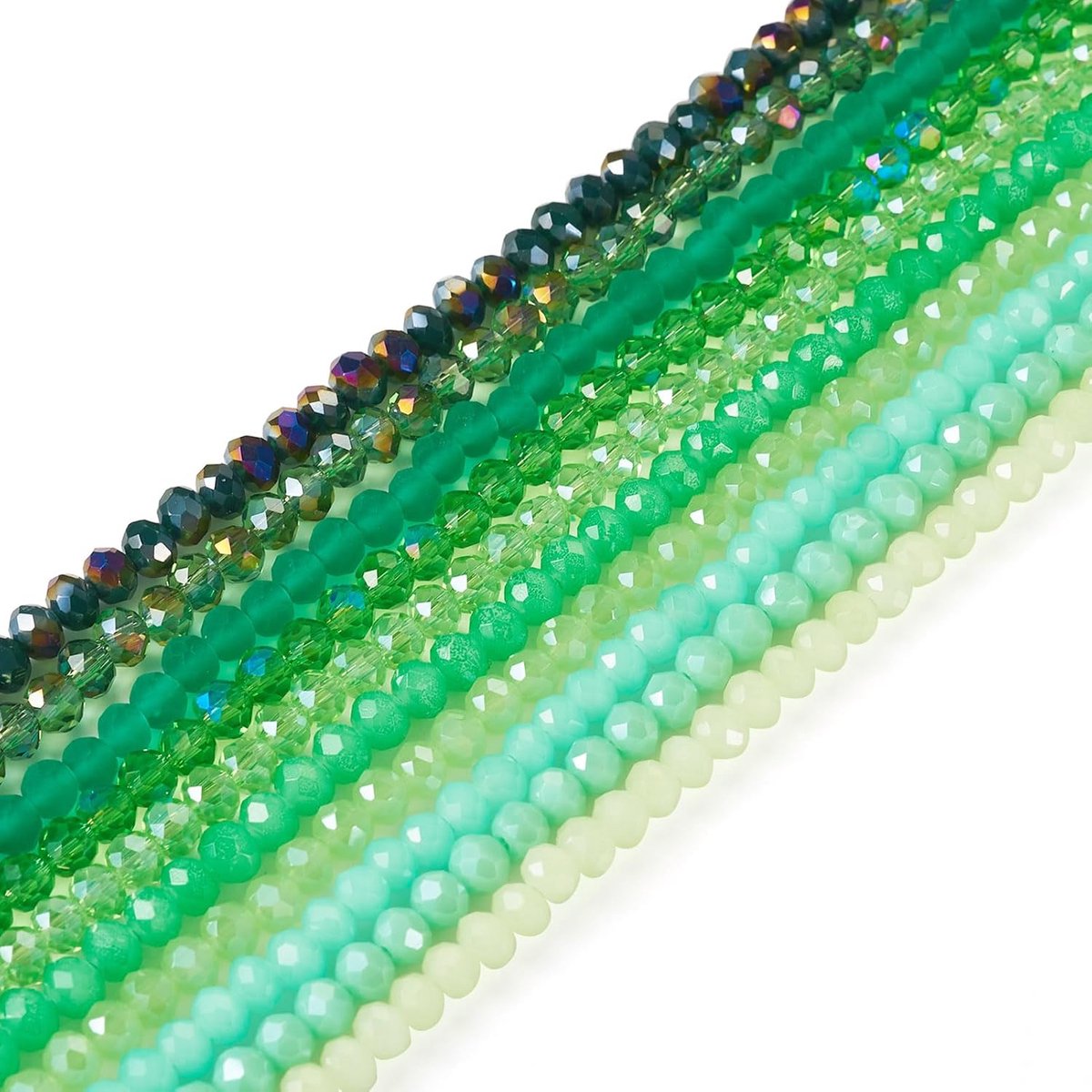 10 strengen facet ronde glazen kralen groen gematteerd kristalglas losse ruimtevullende kralen in bulk voor vriendschapsarmband halsketting oorbellen sieraden maken