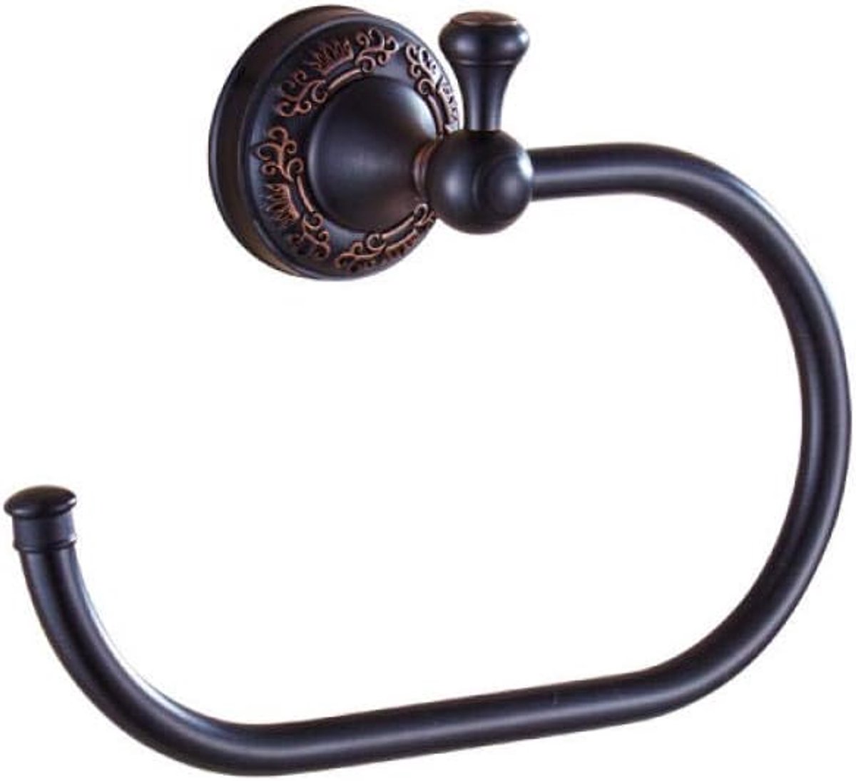 Handdoekhouder Badkamer, European Style Badkamer handdoek Rack, Volledig Koperen Zwart Bronzen Antieke Handdoekenrek Badkamer Retro Handdoekring