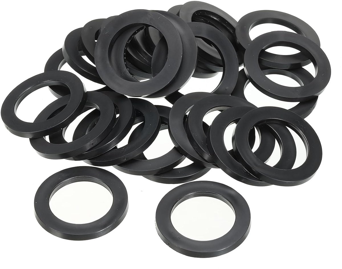 M30 rubberen sluitringen, rubberen afdichting, rond, 40 stuks, 30 mm ID 39 mm OD, 3 mm dik, platte sluitringen, set, afdichtingsrubber voor kraanbuis, bevestigingsschroef, zwart