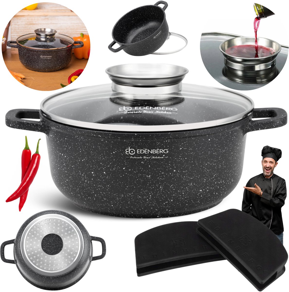 Marmite Marmite 20cm 2,3L met AROMA KNOP en hittebestendig handvat