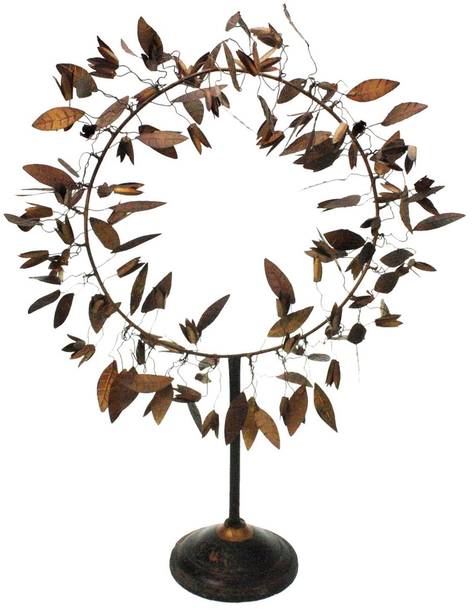 Krans op standaard, metaal 48x15x63cm