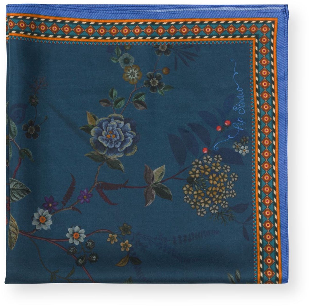 Pip Studio - Sjaal - Bodhi Flower - Donkerblauw - 53x53cm
