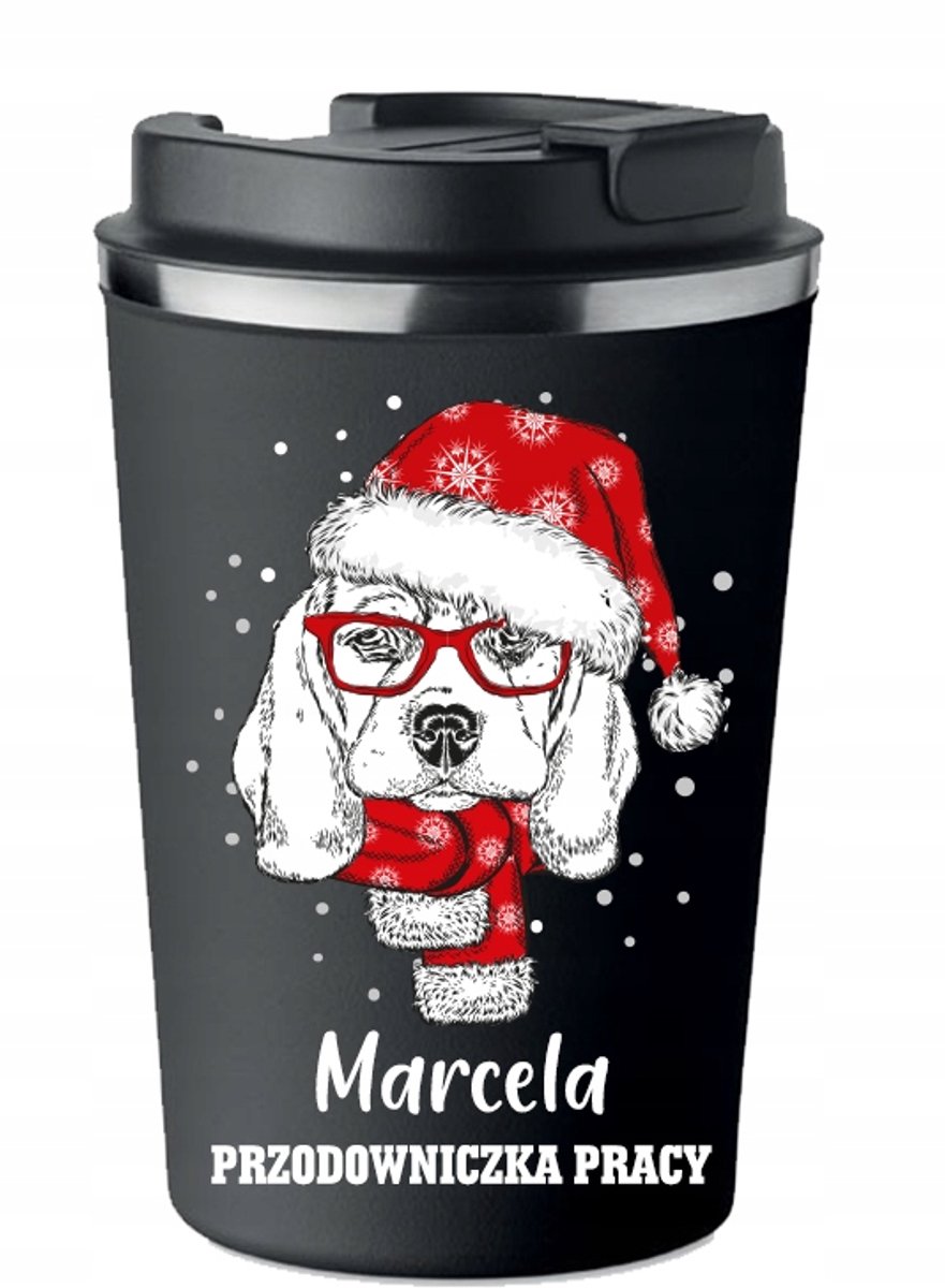 Merkloze Thermosbeker met Naam - Cadeau voor Kerst