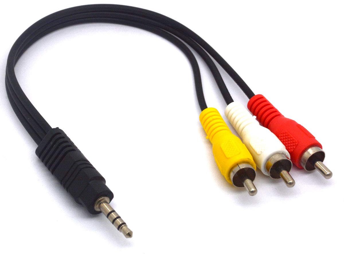 0.3cm to RCA Cable, 4 Pin 0.3cm TRRS Male to 3 RCA Male Plug Stereo Cord Camcorder Audio Video A/V AUX Cable for - ShopVlot