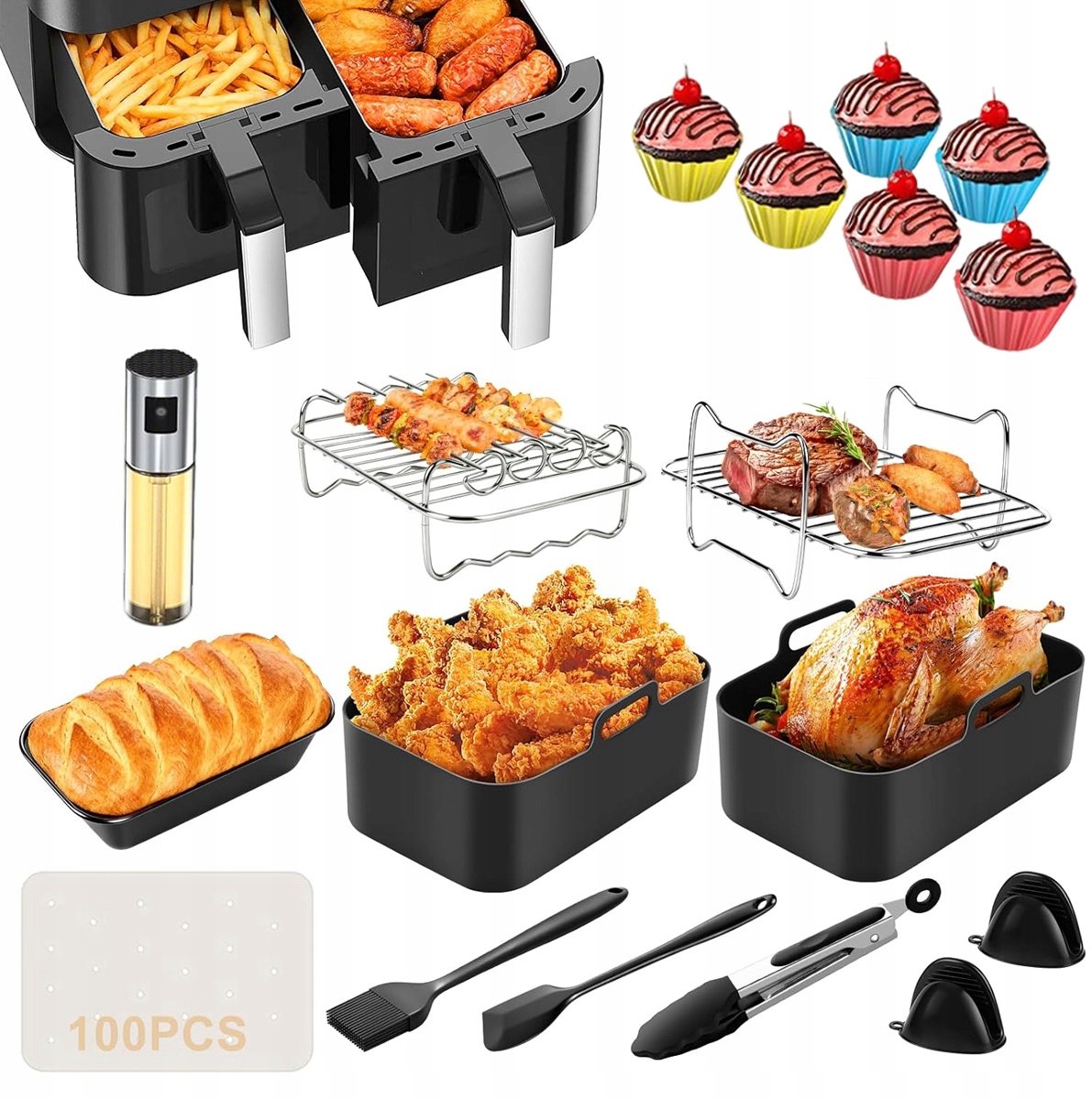 22-delige Airfryer-accessoireset voor 7,6L-9,5L Airfryer