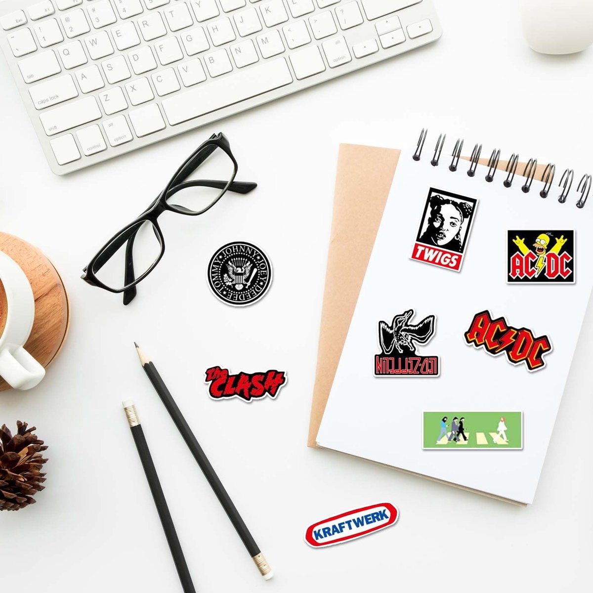 Muziek rockstickers 200 stuks - vinyl waterdicht - trendy hiphopontwerpen - perfect voor bagage en notebooks - ShopVlot