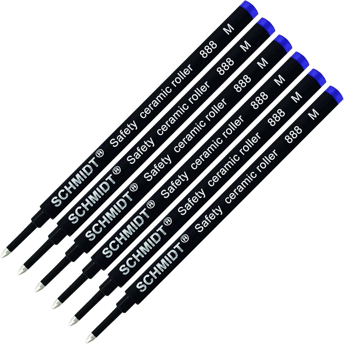 Rollerball navullingen medium - blauw - 6-pack - voor soepele schrijfervaring - ShopVlot